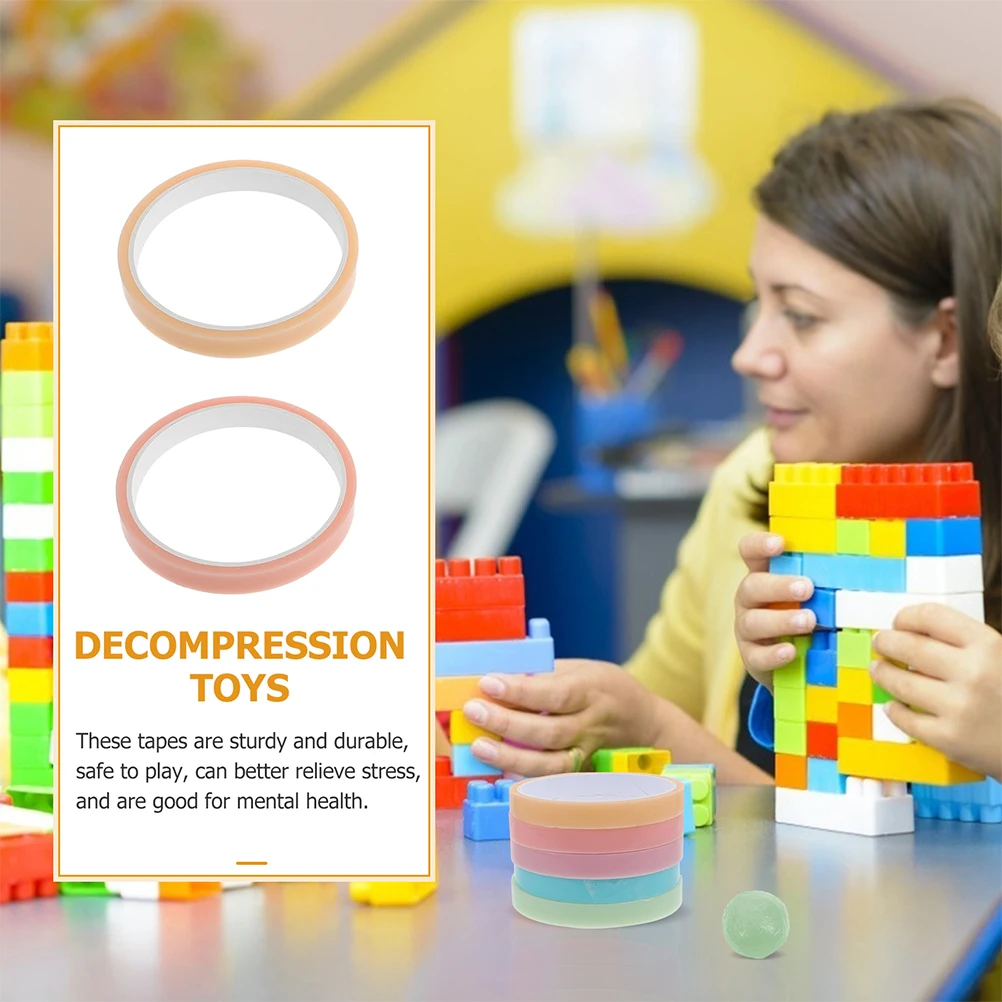 

12 Rolls Stress Relief Sticky Balls Tape Durable for Adults Relaxing Rolling Tape DIY Decompression Sticky Ball