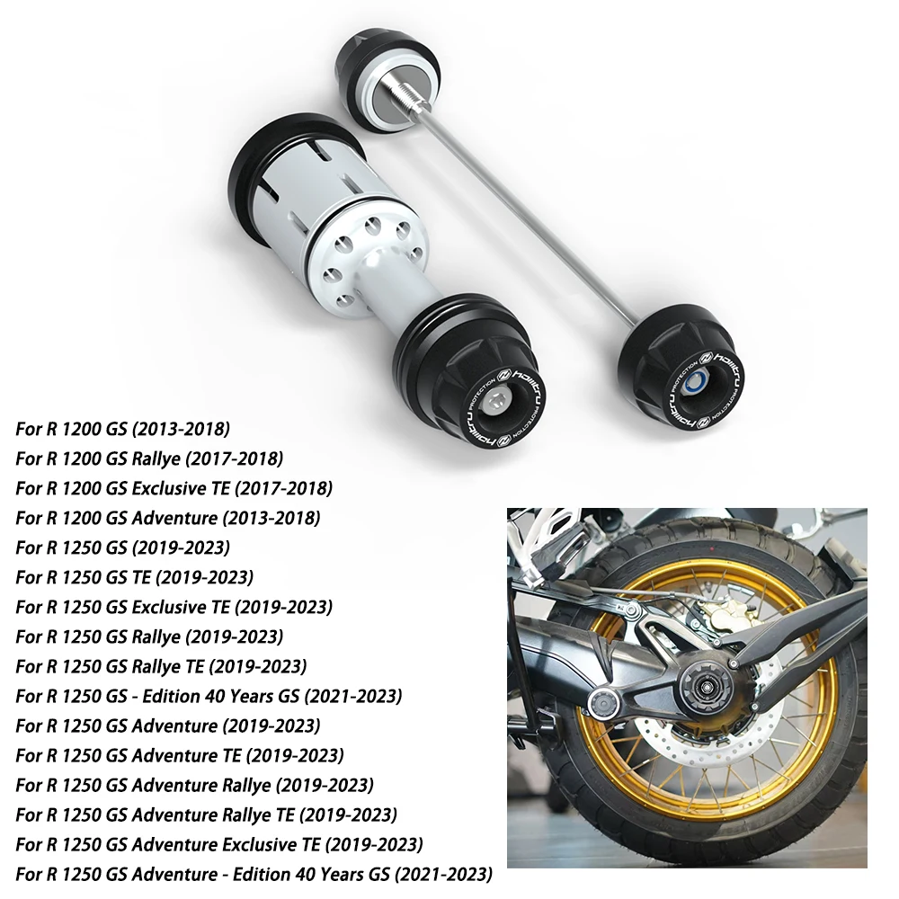 Für BMW R1200GS R1250GS Exclusive / Adventure Vorder- und Hinterachse Gabelschoner Crash-Protektoren Motorrad-Schutz Radnaben-Antikollisionsschutz