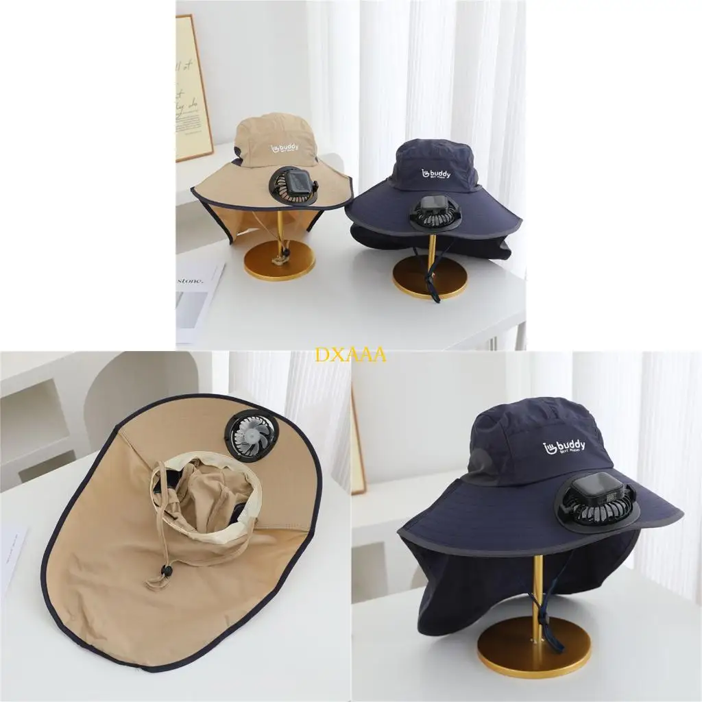 

DXAA Breathable Solar Fan Sun Hat For Men Women Fishing Camping Summer Adventures