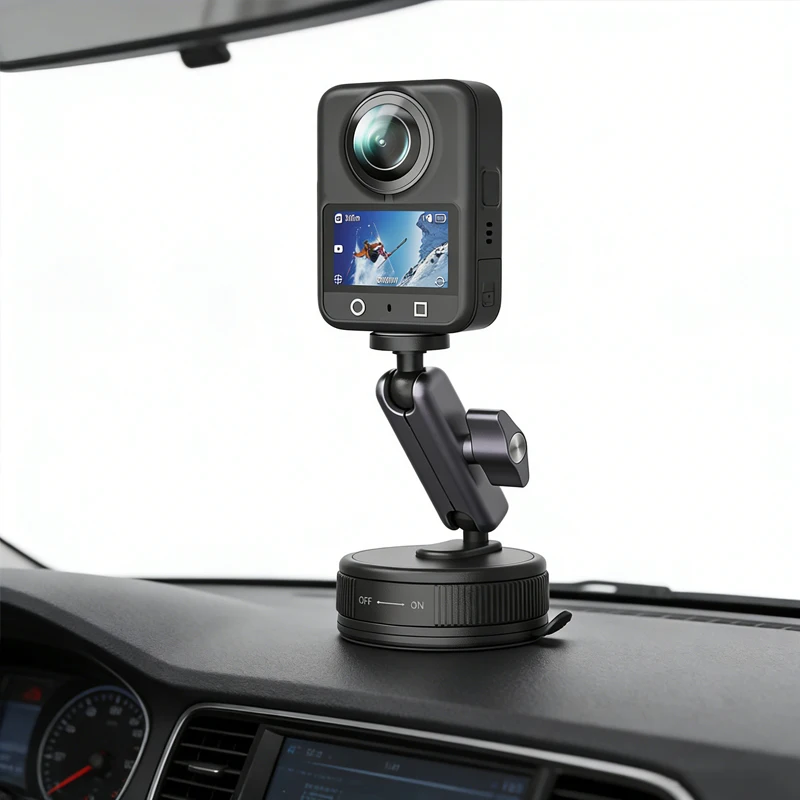 Saugnapf-Kamerahalterung 360° Verstellbare Action-Kamera Windschutzscheiben- und Fensterhalterung für DJI/Insta 360/GoPro/AKASO – Detail 5