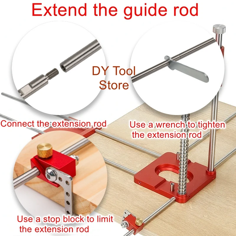 Aluminum alloy handheld drill holder, portable drilling locator, mini table drill, woodworking drilling locator, all metal