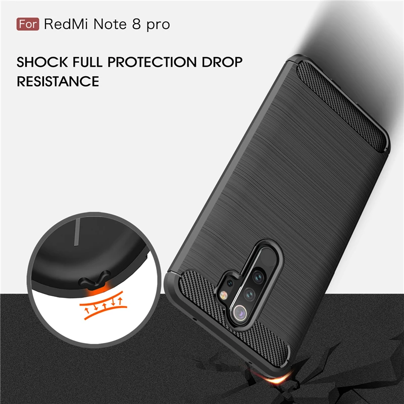 For Cover Redmi Note 8 Pro Case Shockproof Bumper Carbon Fiber Case For Xiaomi Redmi Note 8 Pro Cover Xiaomi Redmi Note 8 Pro