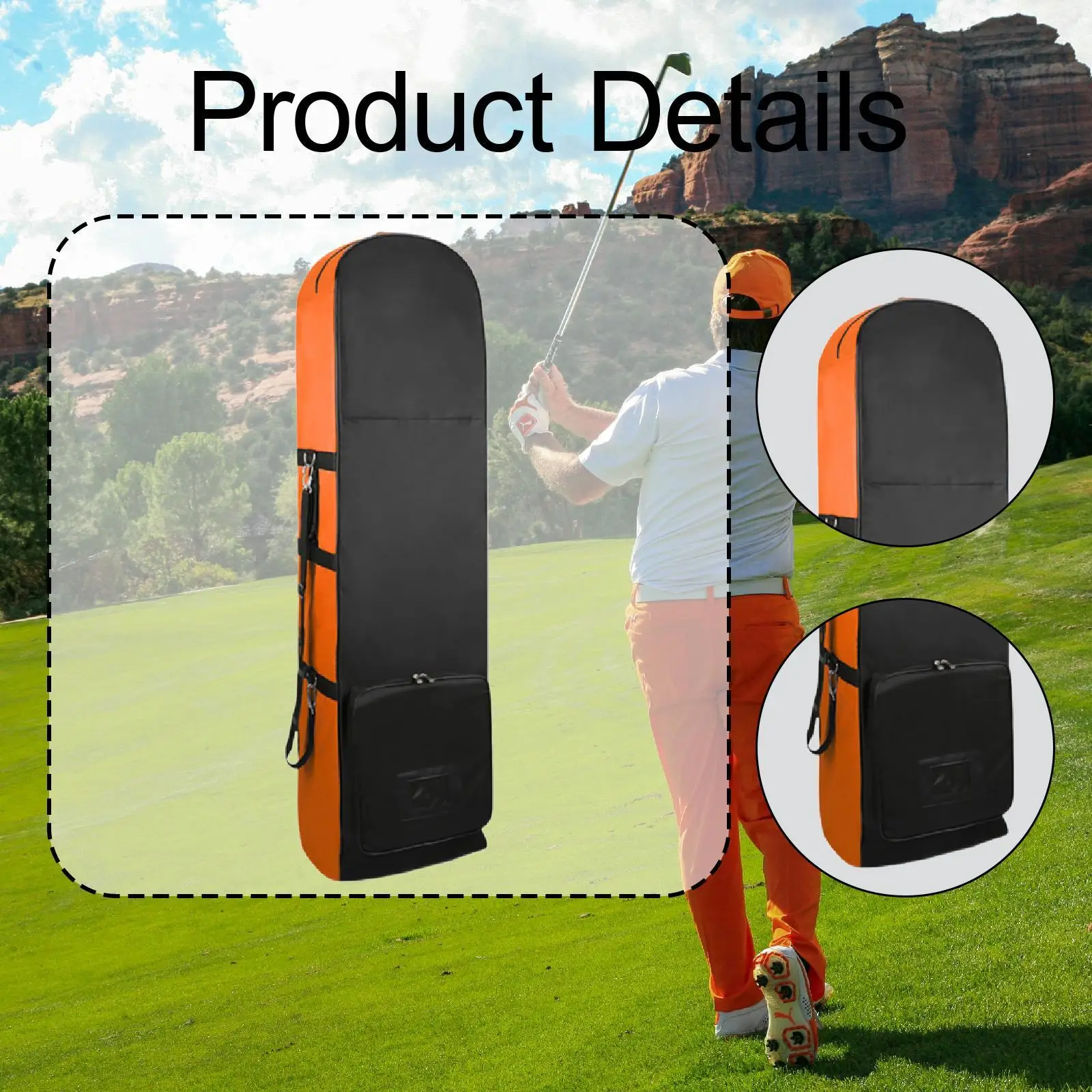 

Профессиональный складной дорожный чехол для гольфа на колесах, прочная полиэстеровая сумка для гольфа для хранения в самолете и багажнике автомобиля