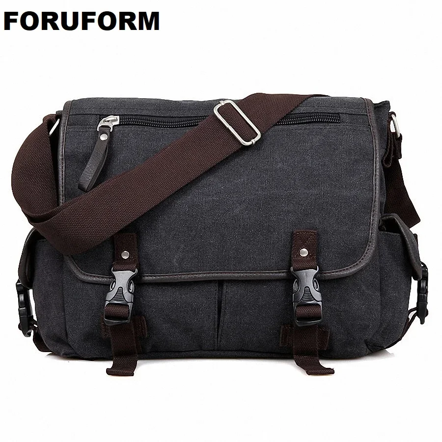 

Vintage Crossbody Bag Canvas Shoulder Bags Men Messenger Bag Men Casual Handbag 14 Inch Laptop Briefcase Leisure Bag LI-1614