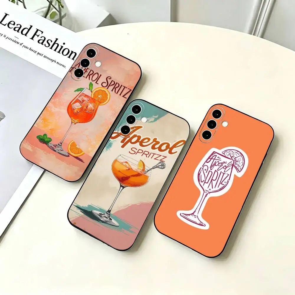 I like Aperol Spritz clock Phone Case Black Silicone Soft For Samsung A73,A72,A71,A70,A53,A52,A51