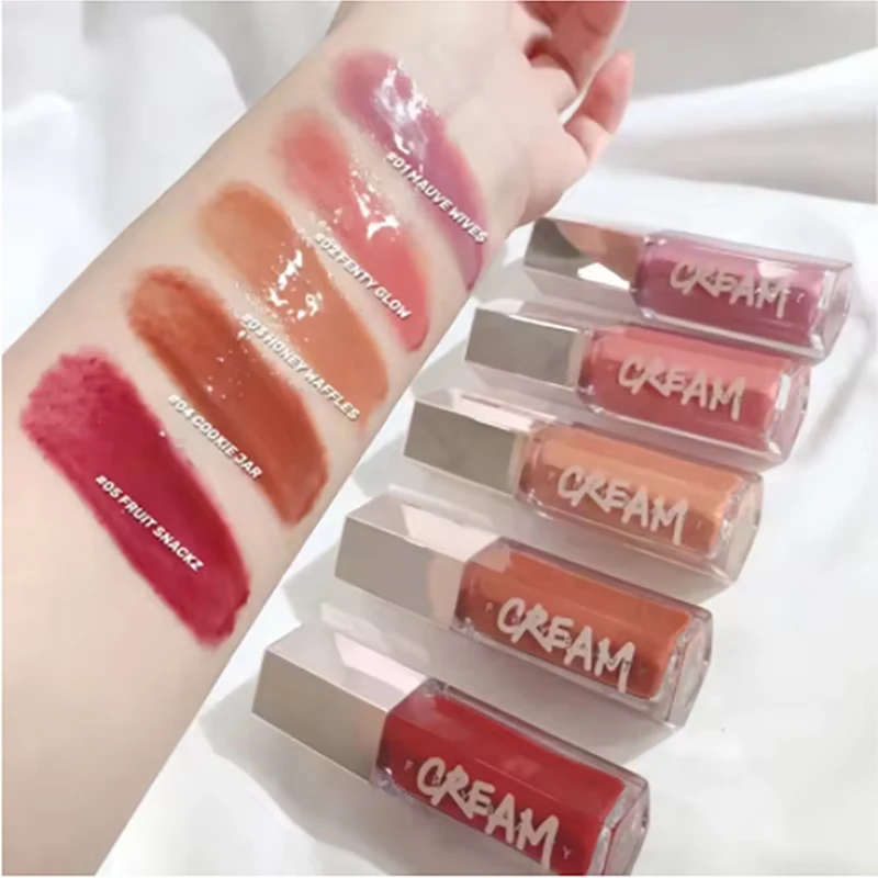 Rouge à lèvres liquide brillant, 9 couleurs, poudre de diamant 3D imperméable, brillant, visage fin, réglage impeccable, poudre de miel