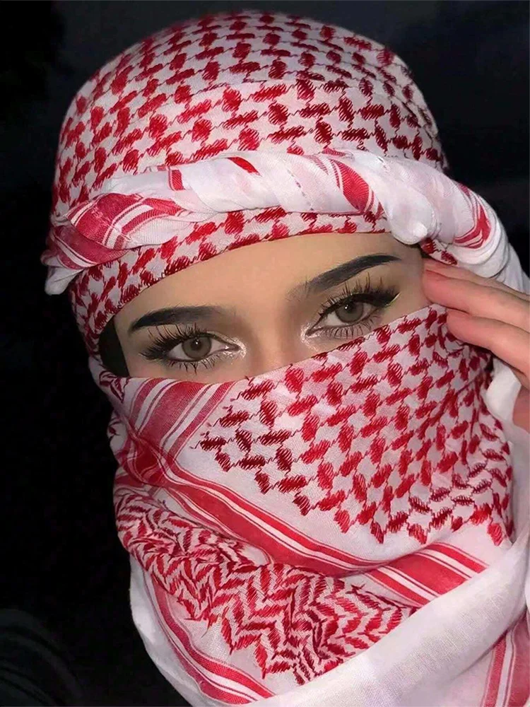 Classic Striped Square Scarf Headscarf Mature Casual Turban Soft Hijab Casual Muslim Unisex Head Wrap 140cm*140cm