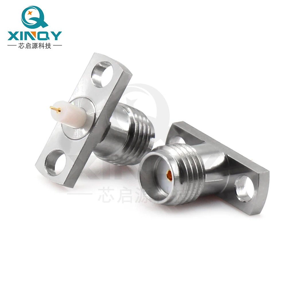 SMA-KFD Coaxial High-frequency Connector 27G Dielectric Through Wall Female Head with Two Hole Flange Fixation