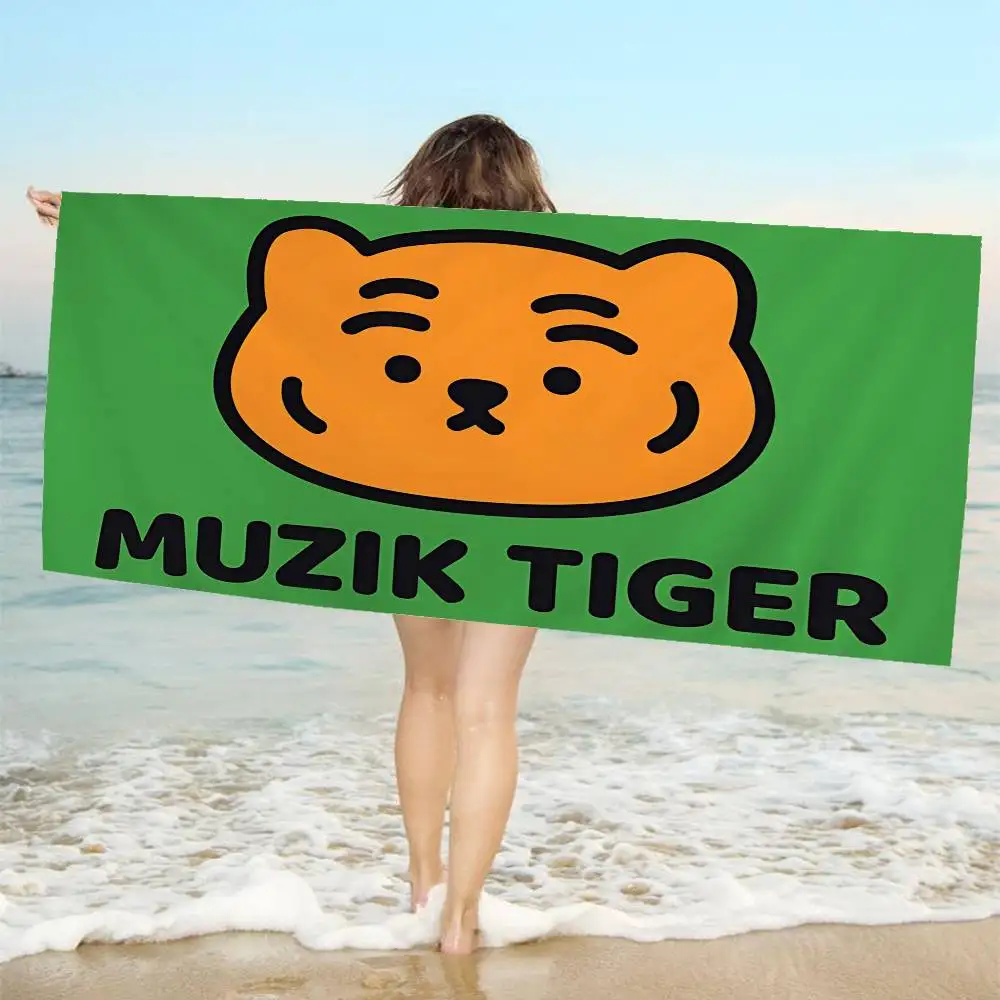 M-MuzikS Luxury T-TigerS Microfiber Printed Beach Towel Mountain Climbing Yoga Beach Swimming Running Absorbent Soft Towel