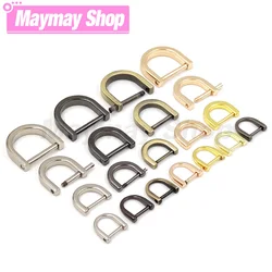 1pcs 10mm-20mm Metal D Ring Buckle Detachable Open Screw Shackle Clasp For Leather Craft Bag Strap Belt Handle Shoulder Webbing