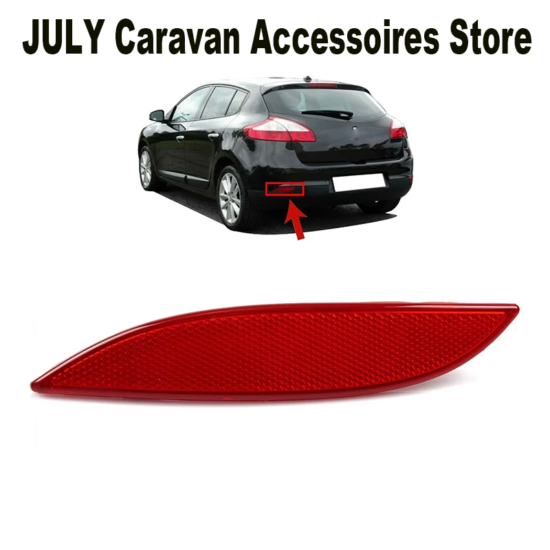 Left/Right Rear Bumper Reflector Impact-Resistant Light Lens 265650004R For Renault Megane MK3 Hatchback Tools Car Accessories