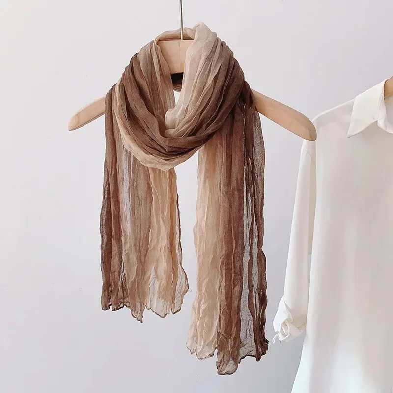 Scarf Scarf Fold Gradient Trend Every Spring and Autumn Female Literary Autumn Winter Shawl Neck