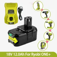 For 18v RYOBI 12800mAh P108 18V One+ Plus Battery 18 Volt Lithium-Ion Power Tools P104 P107 RB18L50 RB18L20 P108 Ryobi Replace