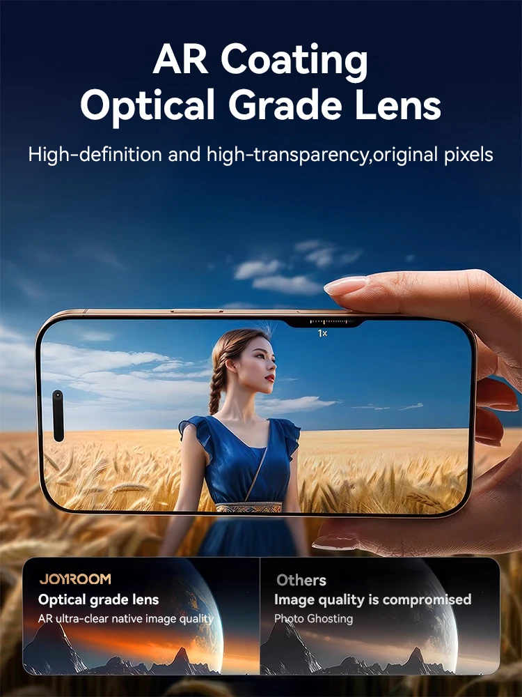 Joyroom عدسة الكاميرا حامي آيفون 17 برو ماكس عدسة الزجاج الخلفي حامي الكاميرا آيفون 16 برو/16 برو ماكس لين فيلم #4