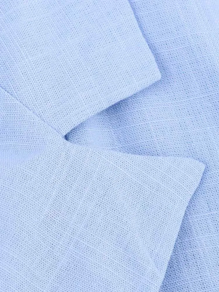 European style new women's fashion temperament pleated effect open-front suit jacket wide-leg pants suit