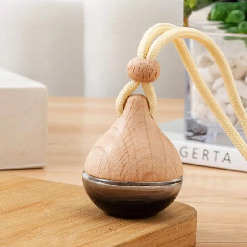 Ornamento diffusore pendente per aromaterapia da appendere per auto, bottiglia di deodorante per ambienti in vetro ecologico da 6/11 ml