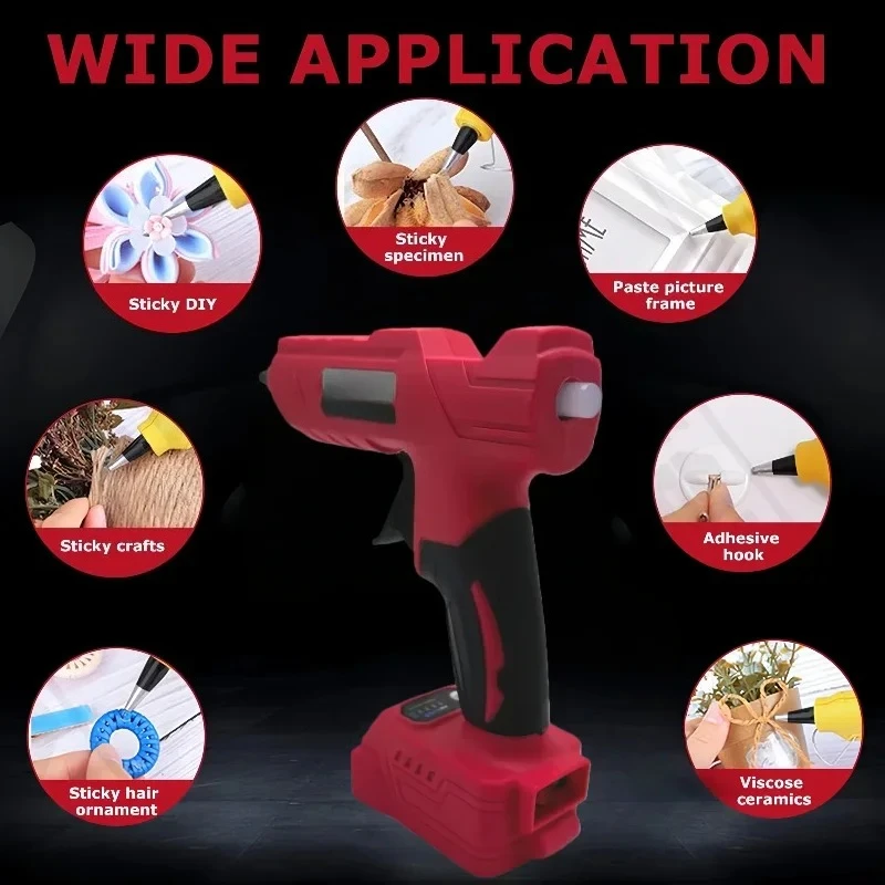 Pistolet à colle chaude sans fil Compatible avec bâton de colle de 11mm, outil de bricolage, pistolet à colle chaude électrique adapté à la batterie Milwaukee 18V