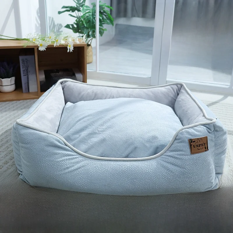 

Съемная моющаяся нескользящая лежанка для животных, домик для собак, трансграничная поставка, из коротковорсового вельвета и ткани личи, подходит для всех сезонов