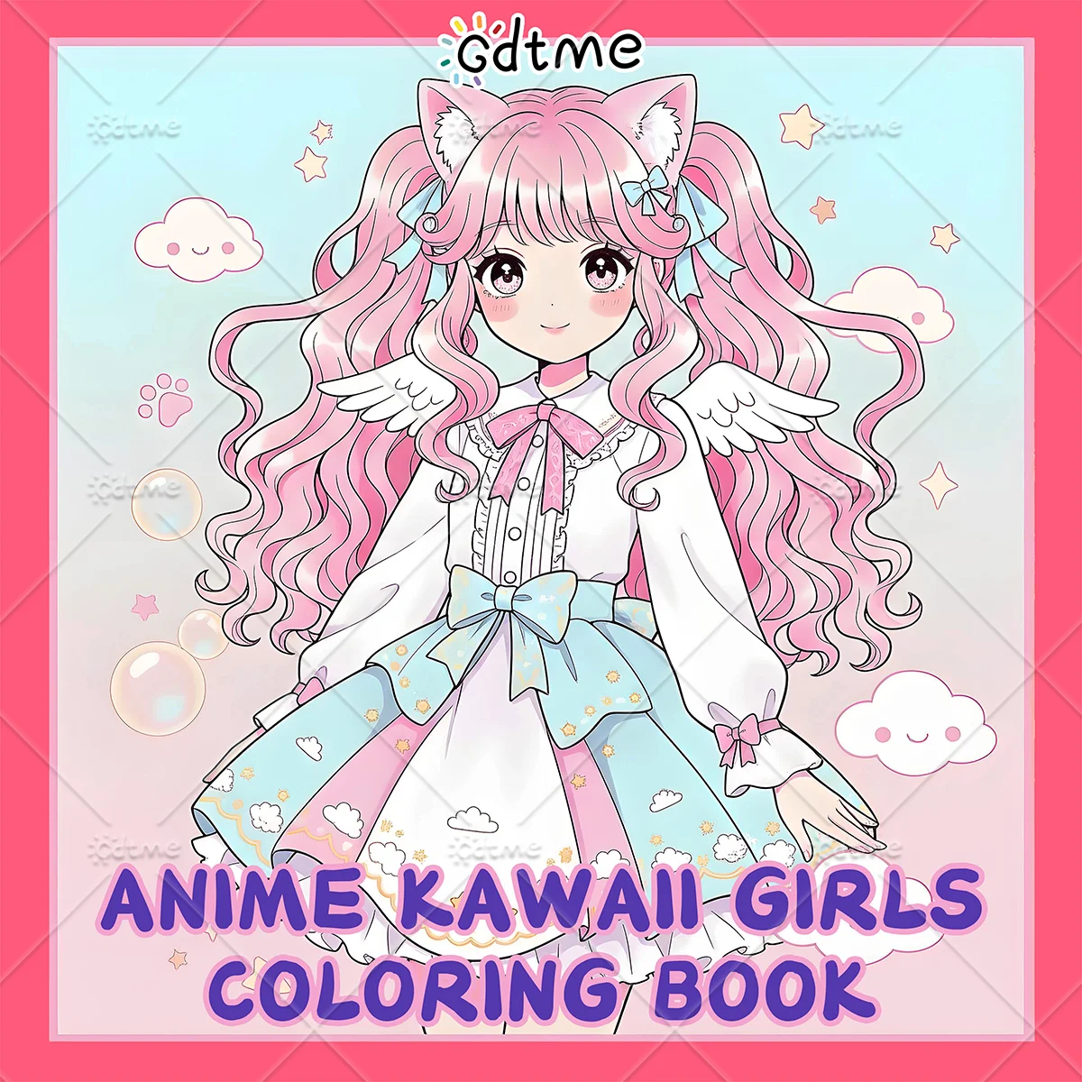 ANIME KAWAII GIRLS Bold-easy Patterns Coloring Book for Adults Cute Drawing Book Perfect Gift for Party and Birthday