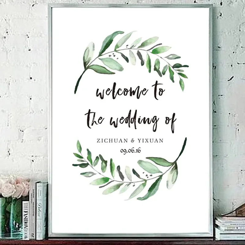 personalized wediing welcome sign 1pcs soft canvas custom picture pattern any languages are available be printed
