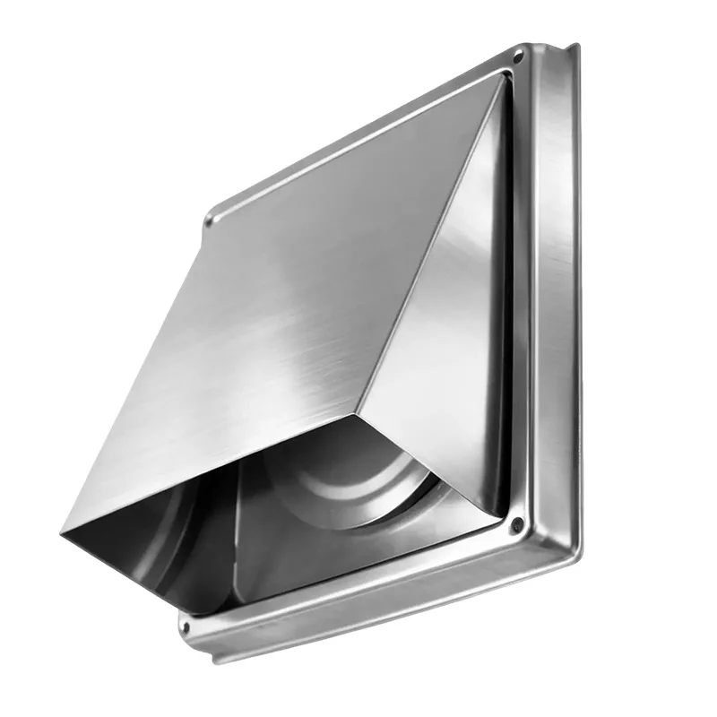 

Square stainless steel air outlet vent cap vent wind cap dryer exhaust duct cover exterior wall check valve cover
