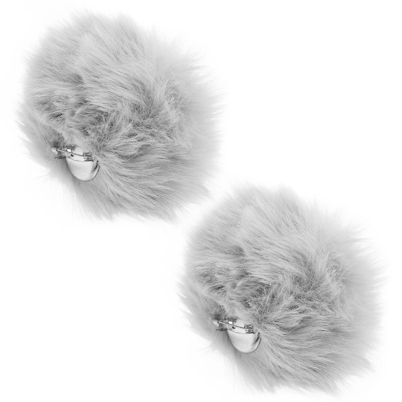 

2 Pcs Rabbit Tail Plush Ball Costumes Bunny Prop Cute Accessories Clip on Faux Tails Soft Women