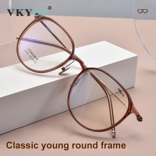 Imagen 2 del producto VICKY, nuevas gafas simples ultraligeras de titanio puro, diseños de moda, gafas antiluz azul, prescripción personalizable