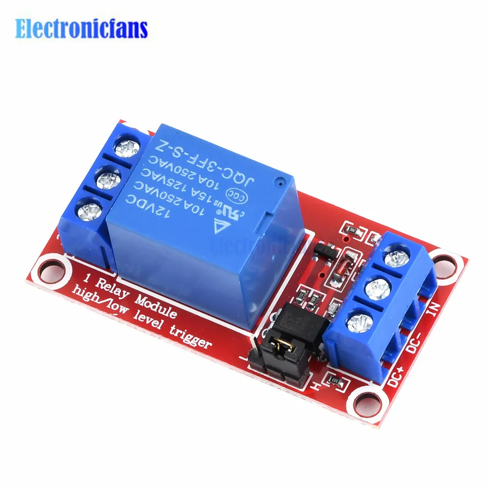 12V 1 Channel Relay Module With Optocoupler Isolation Support High or Low Level Trigger