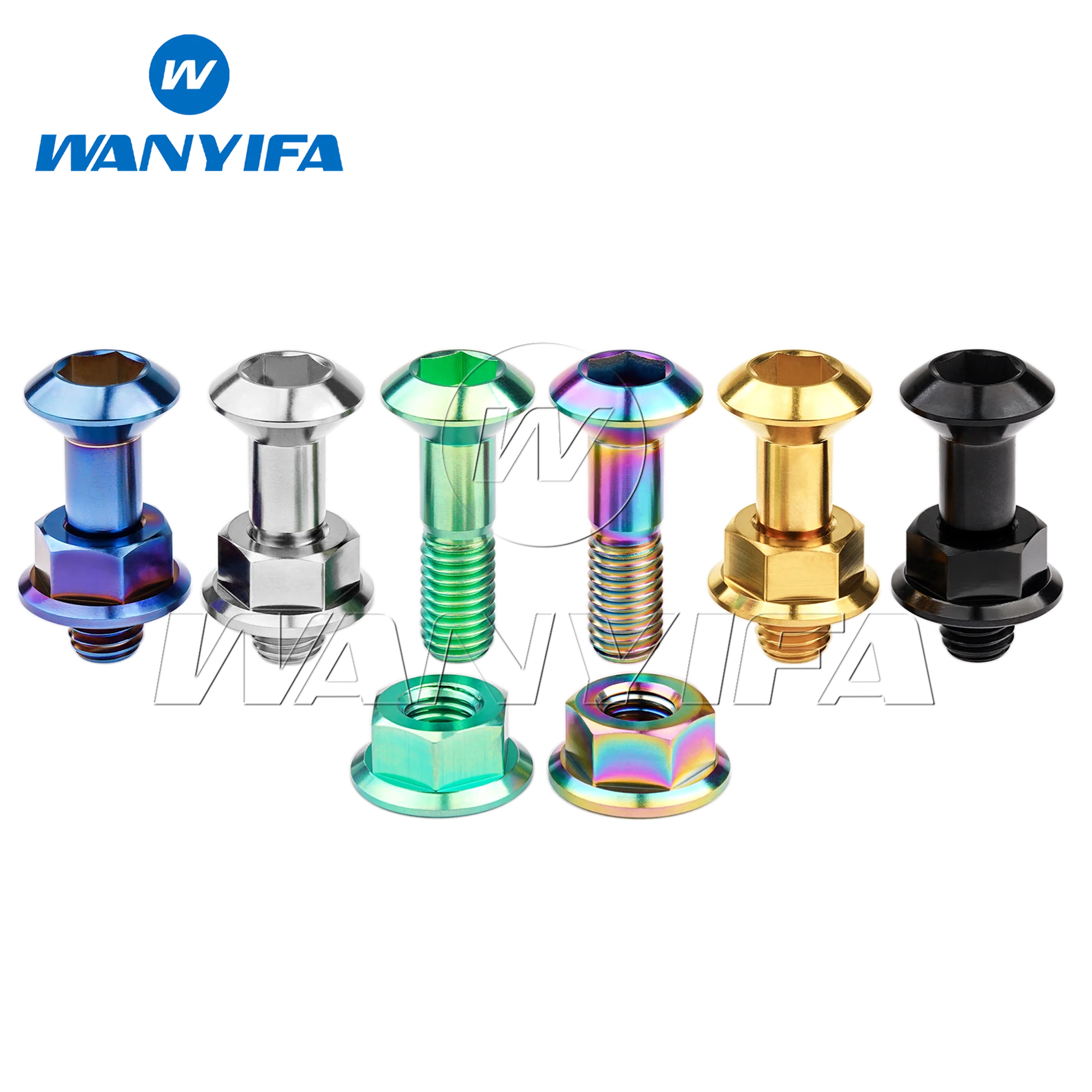 Wanyifa Titanium Bolt M8x33mm+M8 Flange Nut Torx Head  Set  for Motocross Sprocket Rear Sprocket Plate for Off-Road Racing