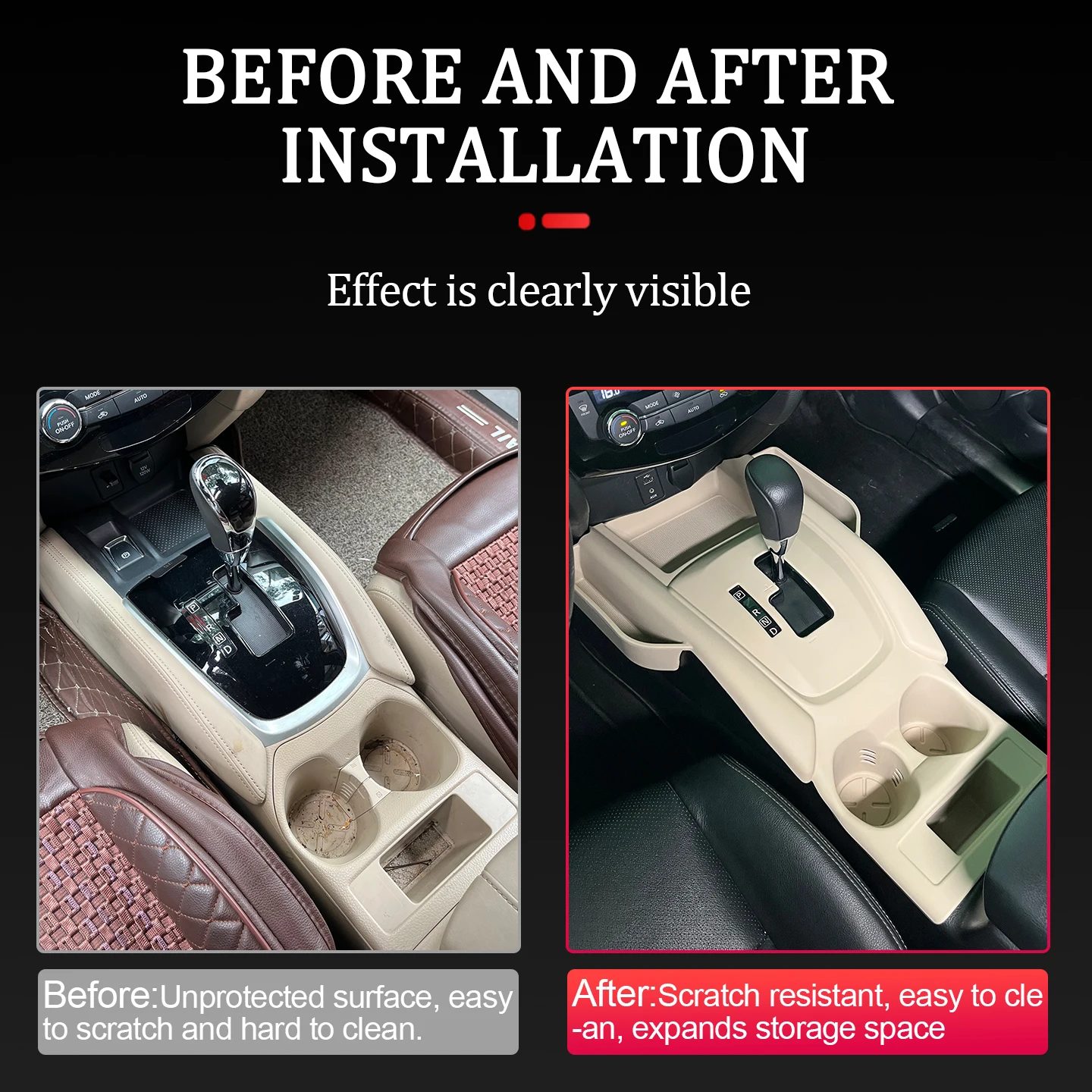 For 2014-2025 Nissan X-Trail, Central Console Silicone Storage Mat, Scratch-Resistant and Wear-Resistant, Expands Storage Space, Car Interior Protection Accessories, Left-Hand Drive and Right-Hand Drive Vehicles