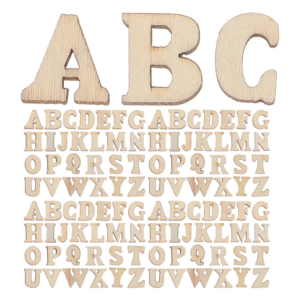 416 قطعة الحروف الأبجدية الخشبية ريفي DIY بها بنفسك الأبجدية الخشب الحلي مكتملة الحروف الخشبية للحرف اليدوية ديكور المنزل اللوحة المشاريع