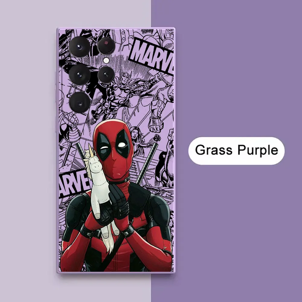 Marvel Deadpool Funny Phone Case For Samsung Galaxy S25 S24 Ultra S23 S22 Plus S21 S20 FE S10 S9 S25Ultra Liquid Silicone Cover