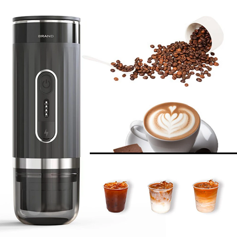 3 in1 Portable Coffee Maker Travel Coffee Maker Compatible with Capsule & Ground Coffee Capsules Coffee Maker for Home Office RV