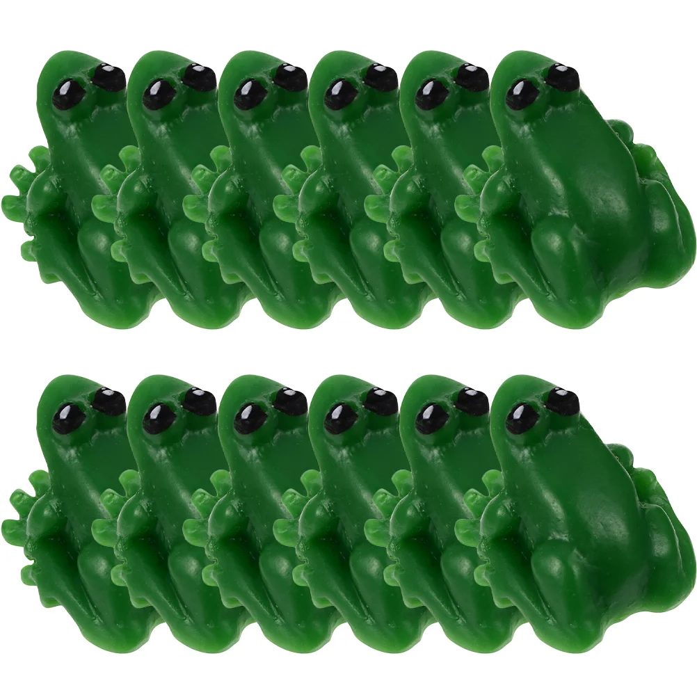 24 Cs Resin Frog Small Animal Toys Tiny Frogs Mini Figures for Garden Figurines Model Stuff