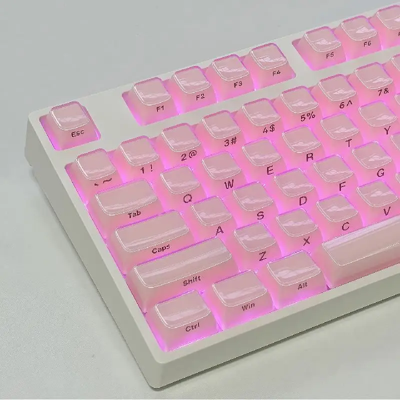 

Side engraved jelly series keycap PC transparent wooting magnetic axis mechanical keyboard OEM height 136 keys