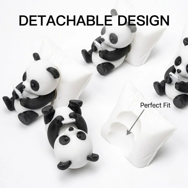 Funny Lazy Panda Figurine 3D Printed Animal Statue Phone Scrolling Desk Decor Cute Office Gift For Coworkers & Gamers