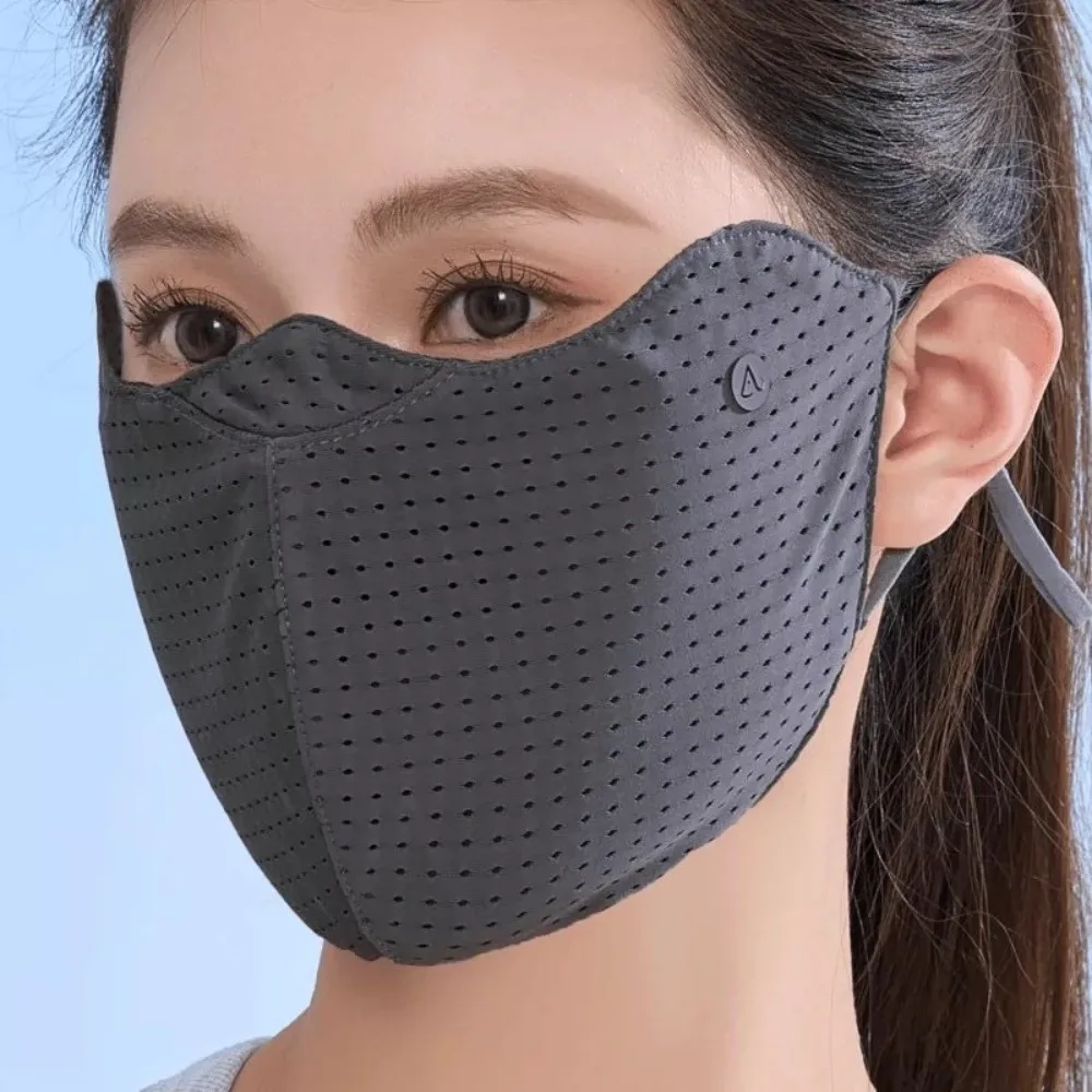 

New Breathable Ice Silk Mask Anti-UV Dustproof Sunscreen Mask Washable Mesh Anti-sun Mask Outdoor Sports Apparel Accessories