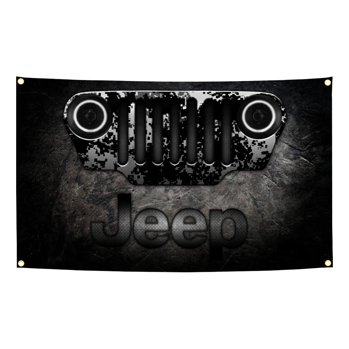 Jeep Off-Road Grille Flag 3x5 Ft Polyester Banner With Brass Grommets For Garage Off-Road Decor