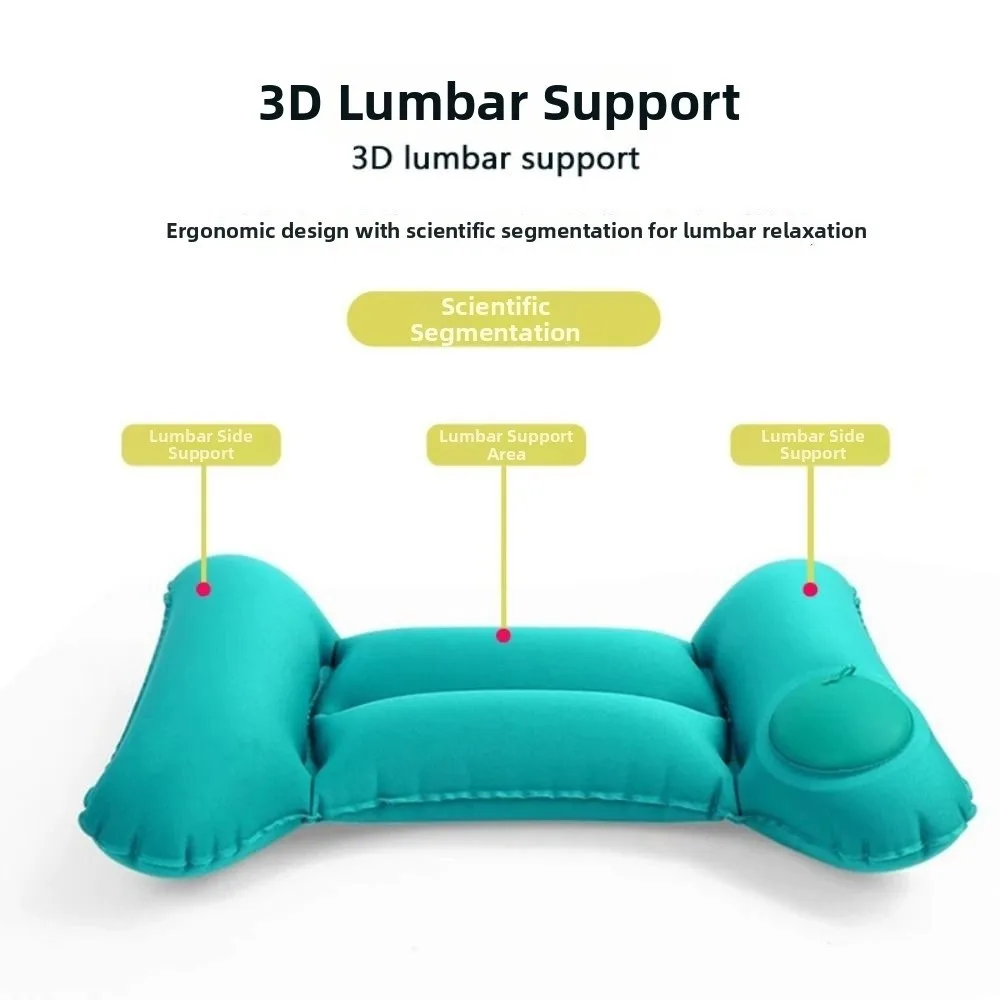Press Type Inflatable Waist Pillow H Shape Waist Protection Lumbar Cushion Portable Comfortable Waist Support Pad Travel