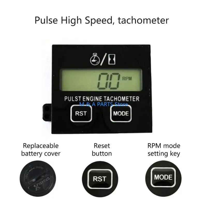 U1JF Tachometer Speedometer Inductive Hour Meter for Chainsaw Waterproof Tachometer