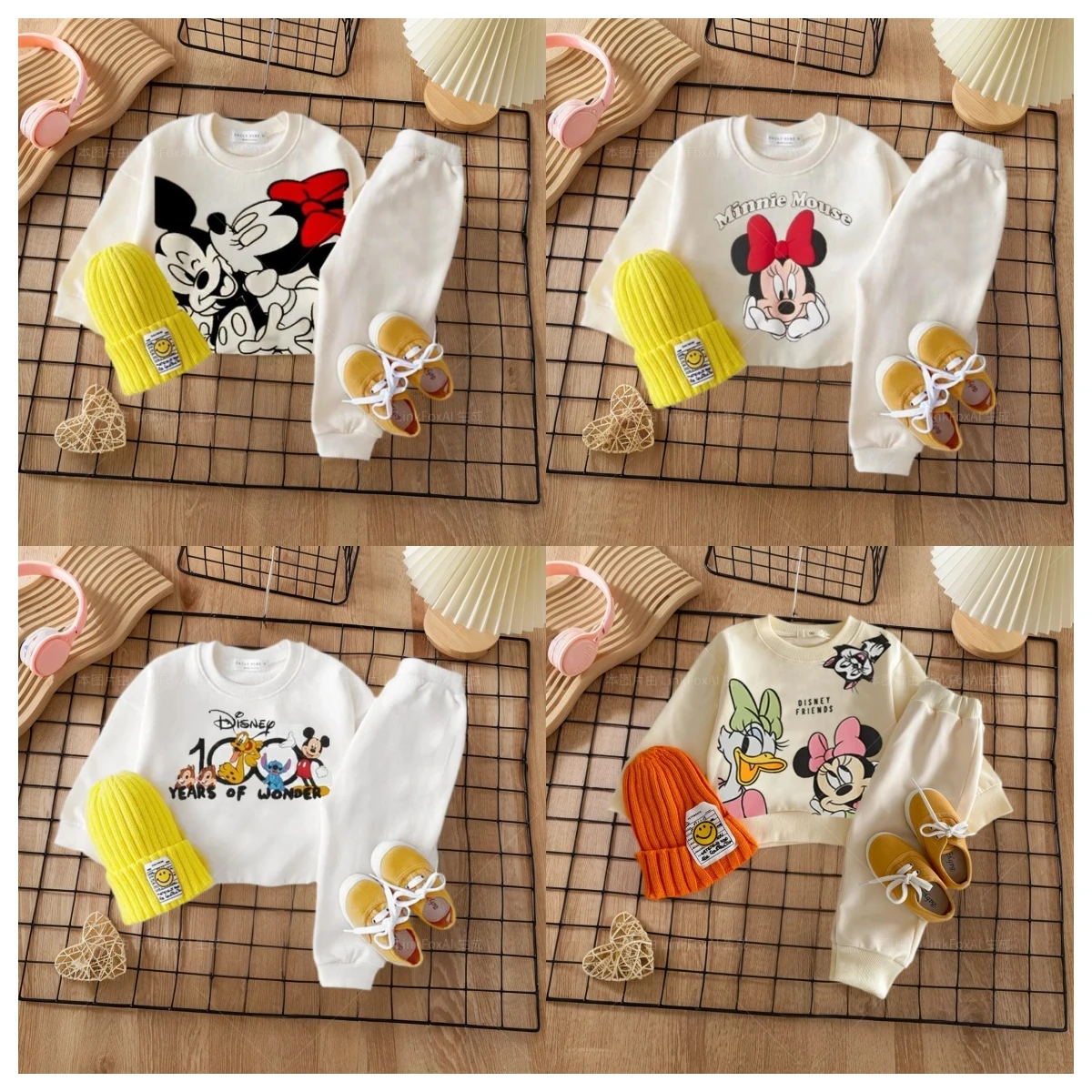 

Children's Simple Mickey Mouse Printed 2-piece Hoodie+pants Sportswear Boys And Girls Spring And Autumn Children's Clothing