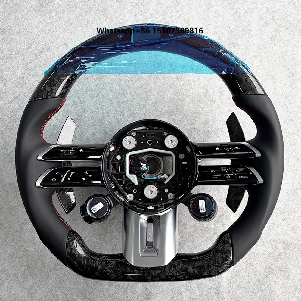 For  2015-2021 Custom Forged Carbon Fiber LED Steering Wheel W205 C300 E260 E300 S400 G350 GLA 43 GT GLB GLC SL