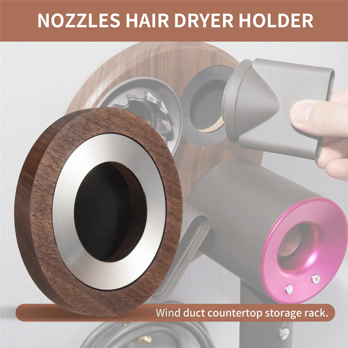 Storage RackFor Blower Rack Home Decor Bathroom Storage Stand Nozzles Hair Dryer Holder Organizer Wall Mount-B