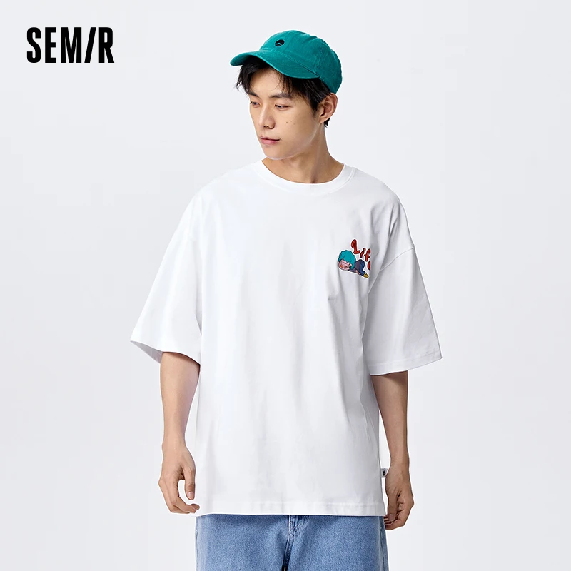 

Semir Men Short-Sleeved T-Shirt Summer Unisex Style Trendy Personalized Print Street Style Oversized Couple'S Outfit