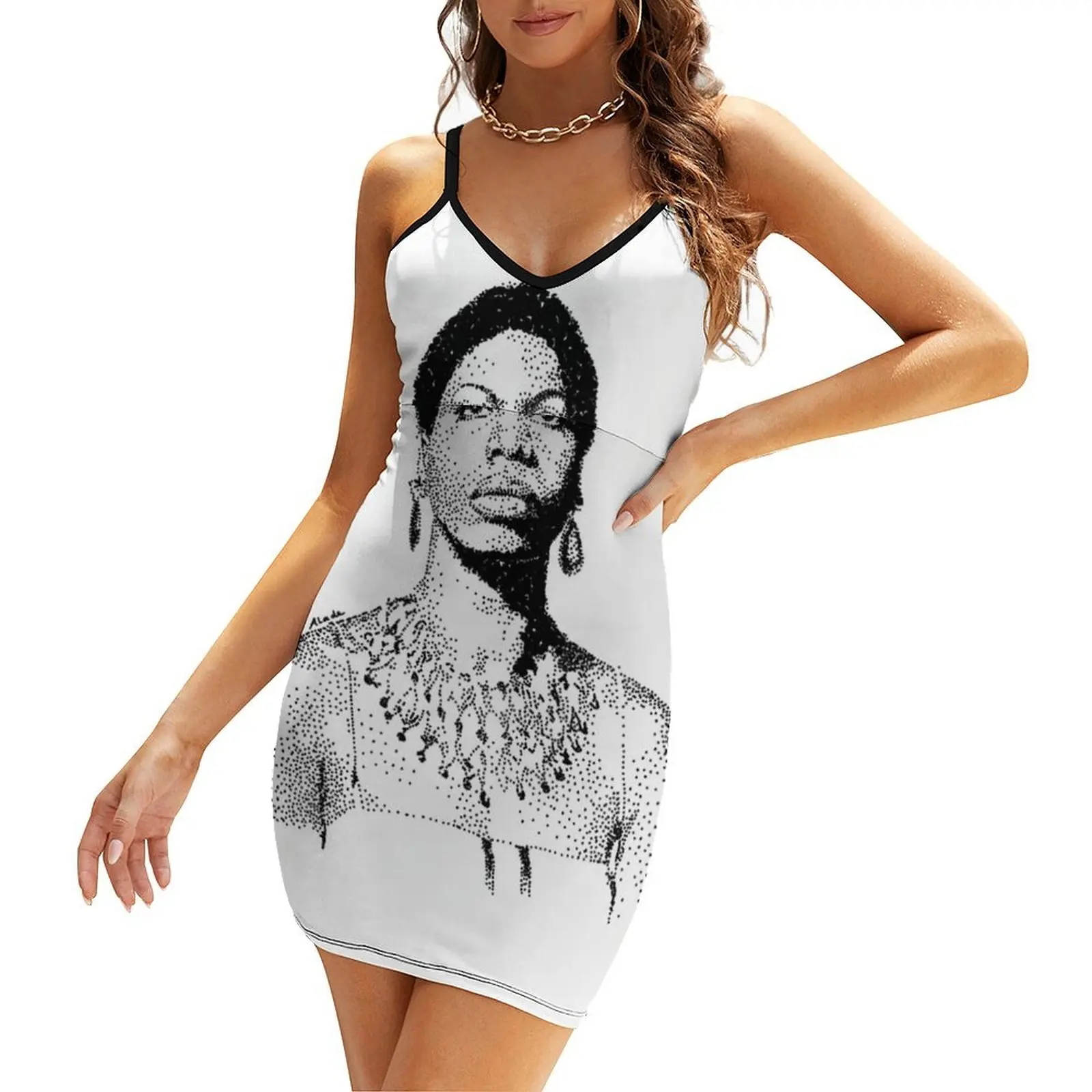

Nina Simone Portrait Famous Jazz Musician Sling Dress dresses for women 2025 dress women summer women's evening dresses 2025
