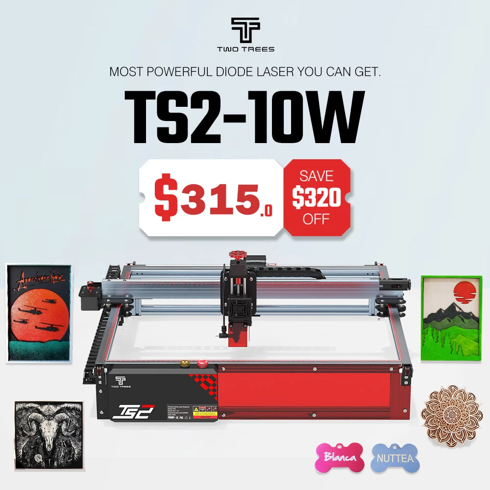 TwoTrees TS2 Powerful Laser 80W Laser Engraver with WiFi Offline Control CNC Metal Laser Engraving Machine with Limit Switch