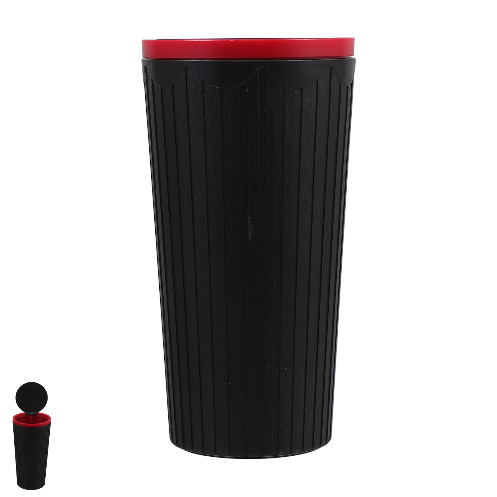 

Car Trash Can Bin Cup Holder Mini Small Portable Automatic Lid Garbage Accessories Waterproof Dry Wet Separator Storage