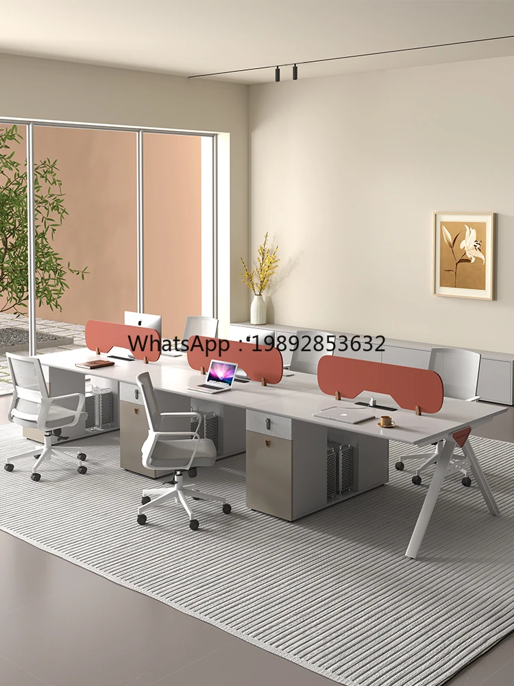 YFY Office Desk Employee Station Four-Person Staff Desk and Chair Set Simple Modern 4-Person Finance Office
