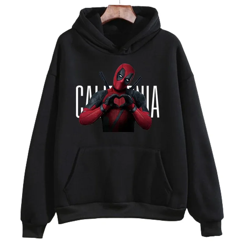 Marvel The Avengers Superhero Deadpool Printed Hoodies Disney Cartoon Hoodies Autumn Women Casual Sweatshirt Harajuku Tops