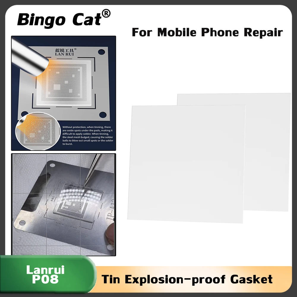 

Lanrui P08 ЦП Олово Взрывозащищенный прокладочный коврик для ремонта материнской платы мобильного телефона решает олово ЦП без брызг Оловянная сетка Деформация